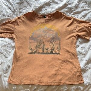 Orange Graphic T-Shirt with Desert Print